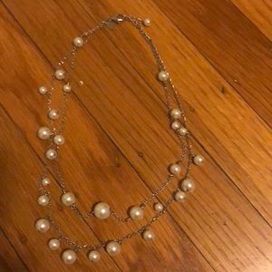 Double layered faux pearl necklace